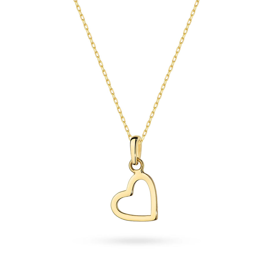 Zlatý náhrdelník s přívěskem ve tvaru srdce