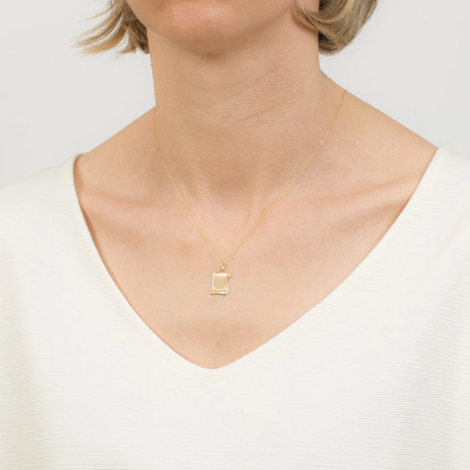 Zlatá sada: přívěsek papyrus s řetízkem, pro rytí