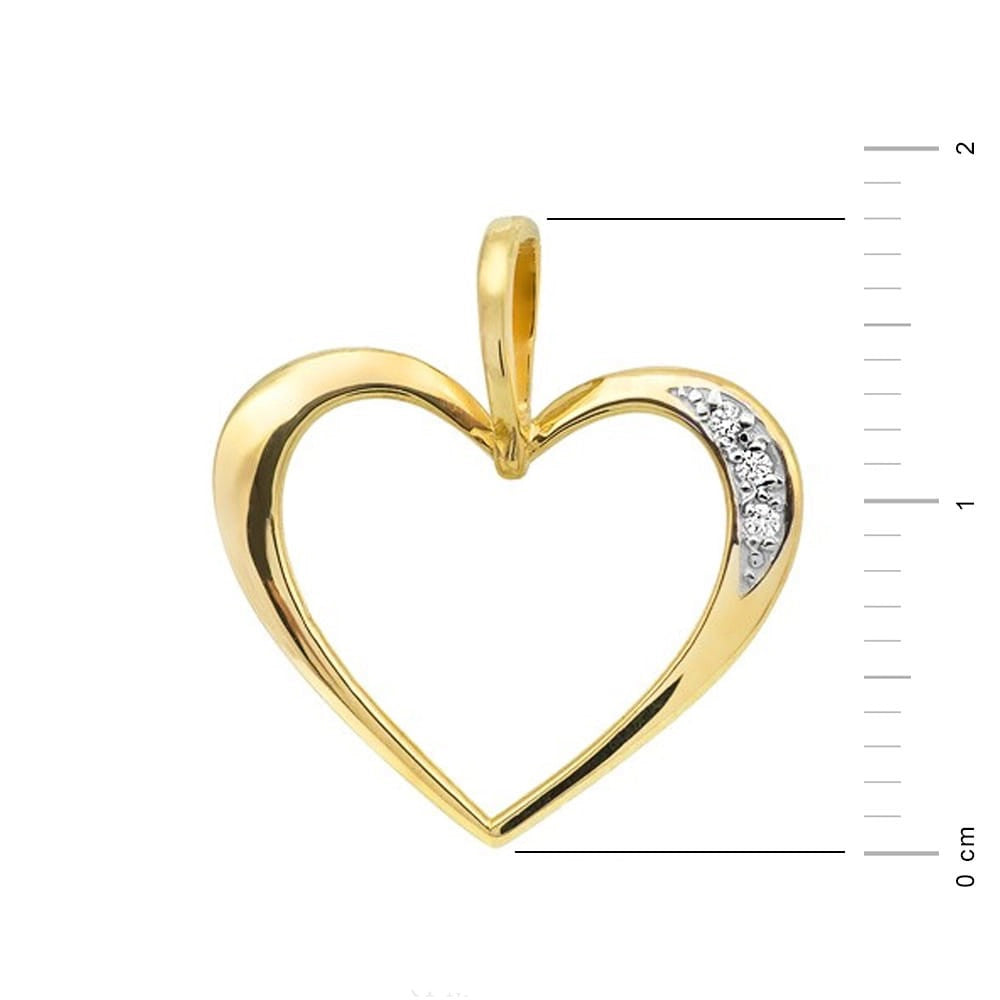 Zlatý přívěsek ve tvaru srdce s diamanty o hmotnosti 0,026 ct. Udělejte radost někomu, koho máte rádi.