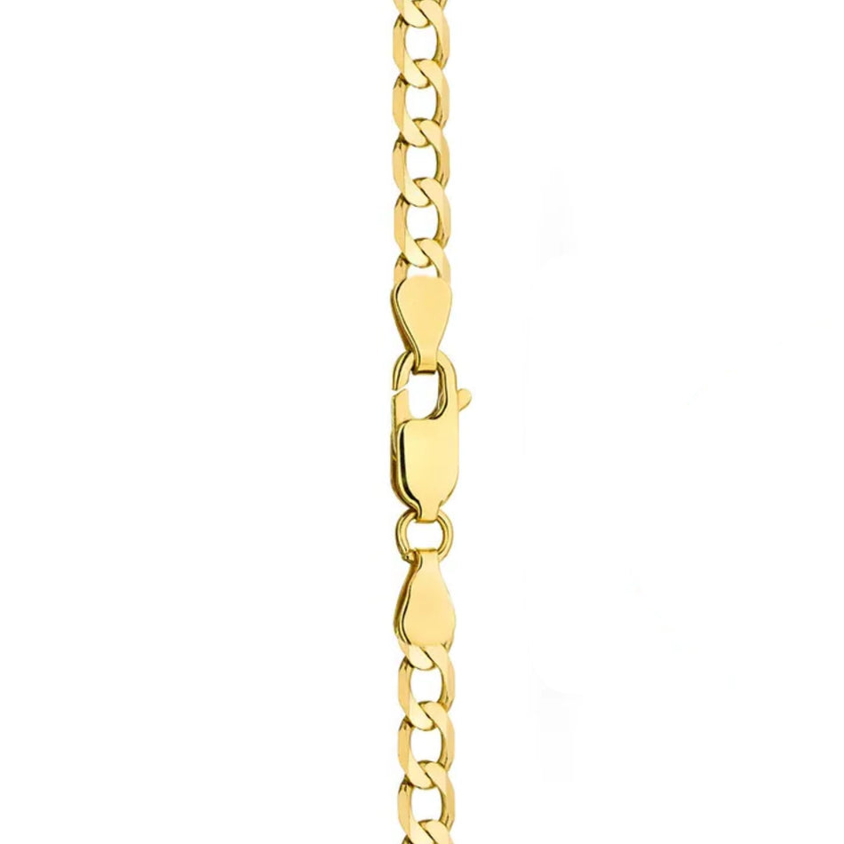 This 14-carat gold chain with a curb weave is an exclusive accessory. Perfect for a gift.