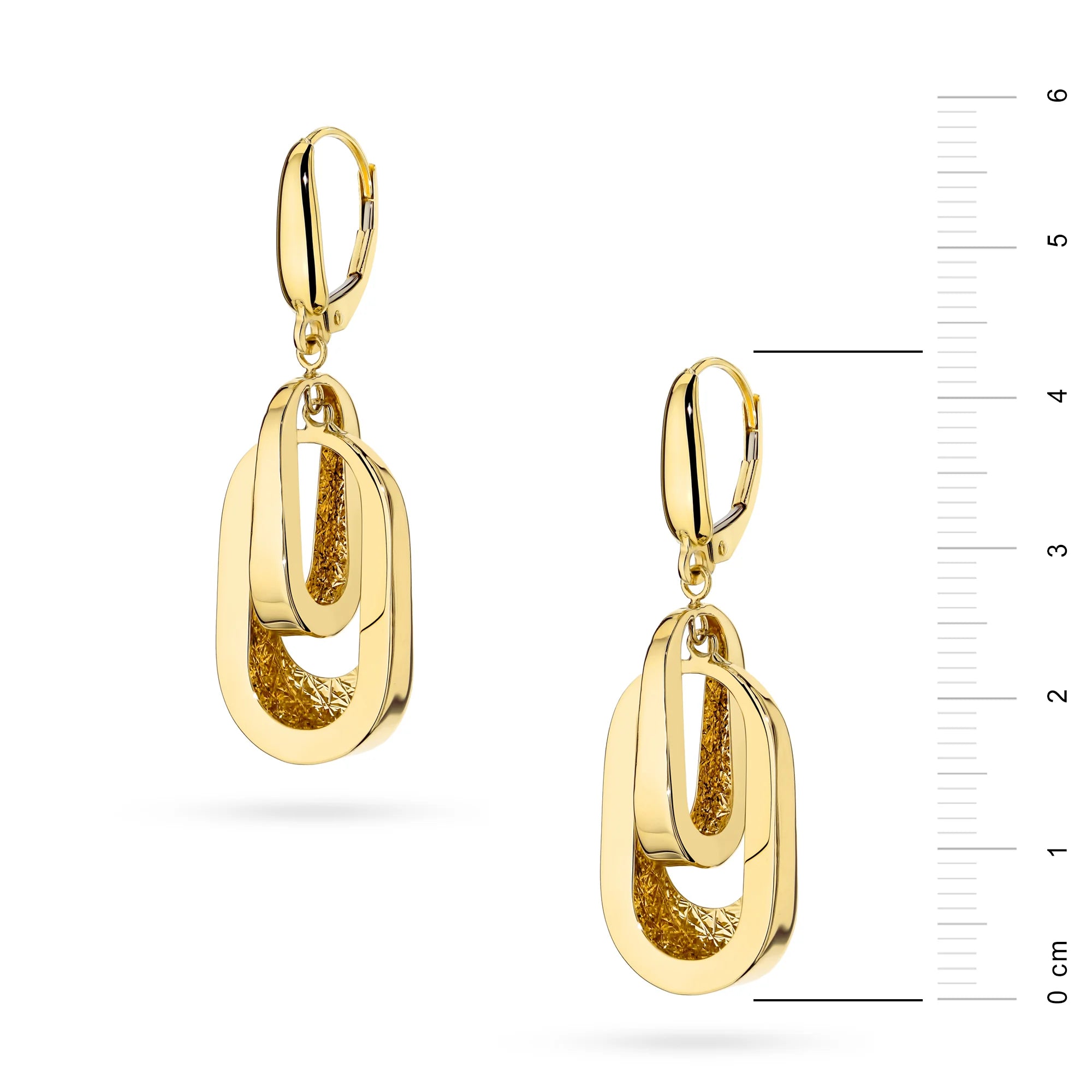 Tyto dvojité oválné náušnice ze 14karátového (585) zlata jsou exkluzivním doplňkem. Náušnice mají zapínání na puzetu. Náušnice jsou zabalené v elegantní krabičce, ideální jako dárek.