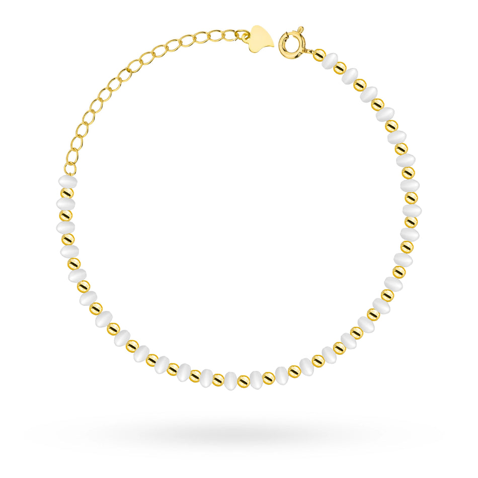 Gold-plated Silber(925) bracelet with pearls. Order gift for mother, girlfriend or fiancee.