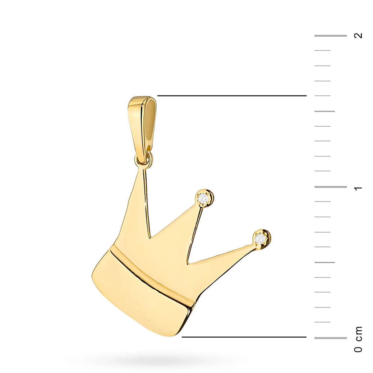 Gold crown pendant with real diamonds in 3 colors of 14k(585) gold.