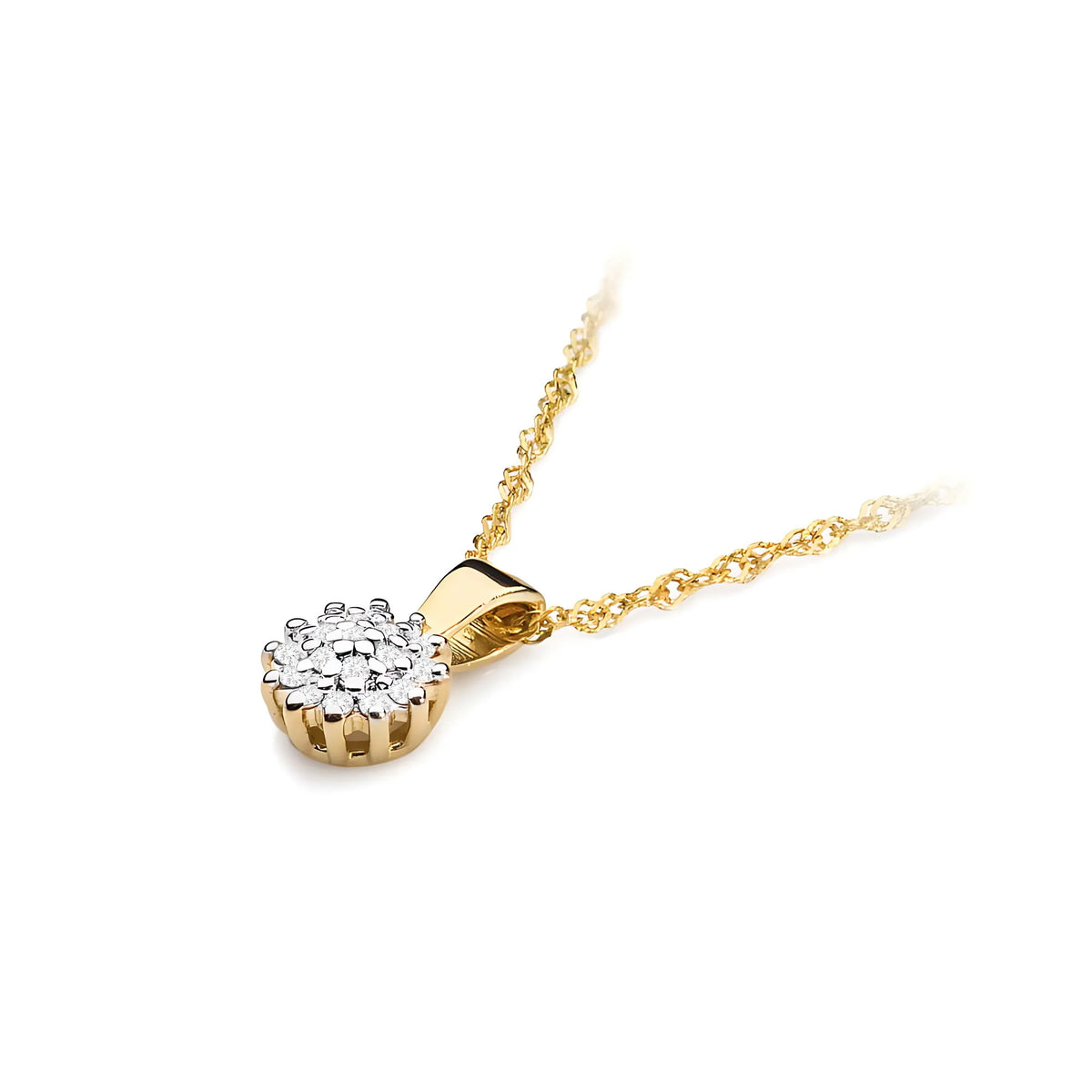 Gold pendant with and diamonds is made of the highest quality 14K (585) gold. Our offer includes various types of chains, pendants or necklaces with stones.