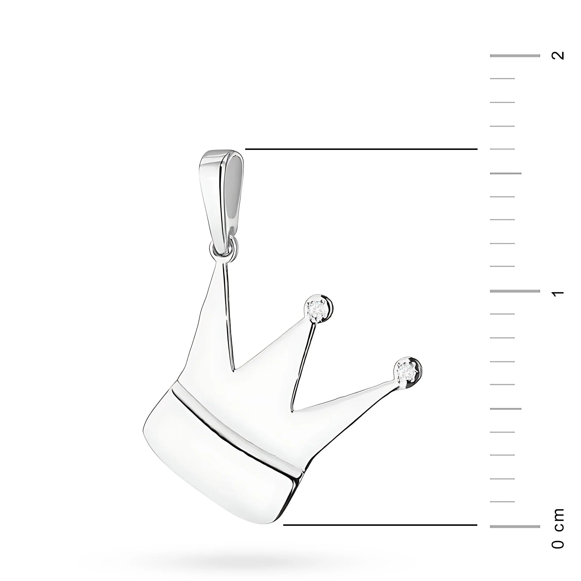 White Gold crown pendant with real diamonds in 3 colors of 14k(585) gold.