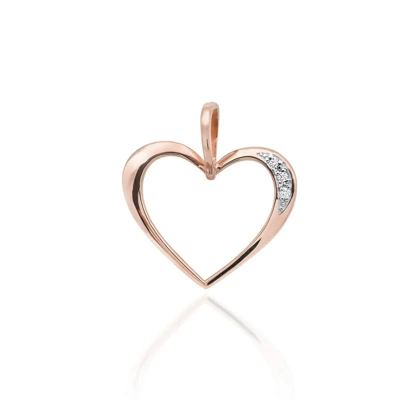 Přívěsek ve tvaru srdce z růžového zlata s diamanty o hmotnosti 0,026 ct. Udělejte radost někomu, koho máte rádi.