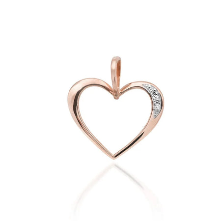 Přívěsek ve tvaru srdce z růžového zlata s diamanty o hmotnosti 0,026 ct. Udělejte radost někomu, koho máte rádi.