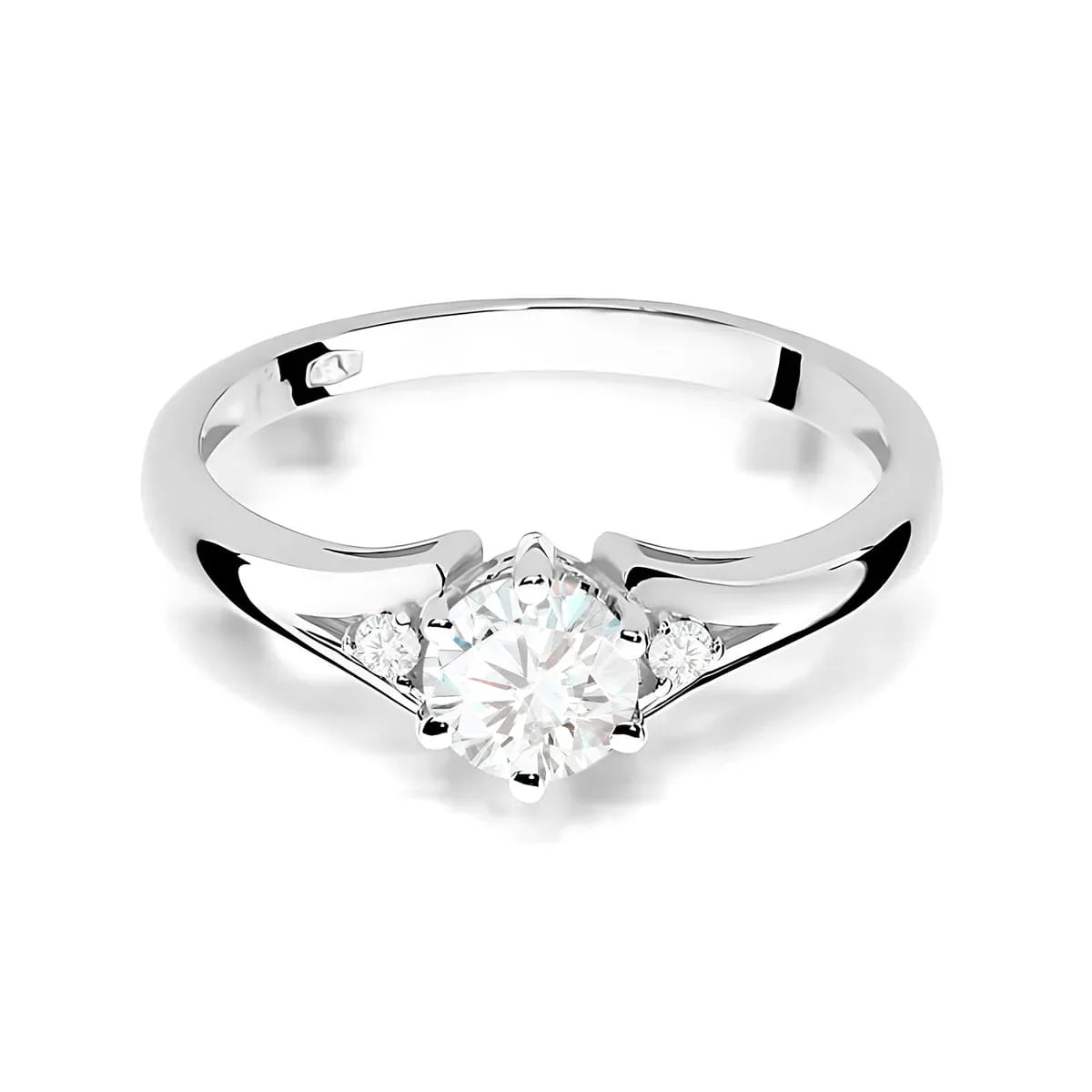 Zásnubní prsten s diamantem Lab-grown v 585 bílém zlatě